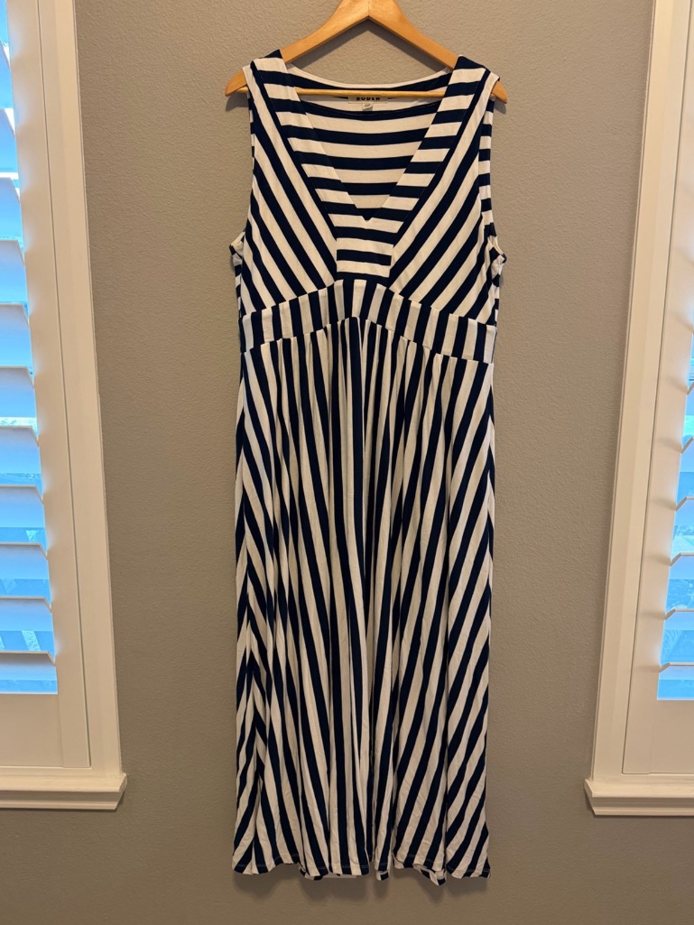 Boden Olympia Jersey Maxi Dress Navy White 16-18R - Picture 4 of 10
